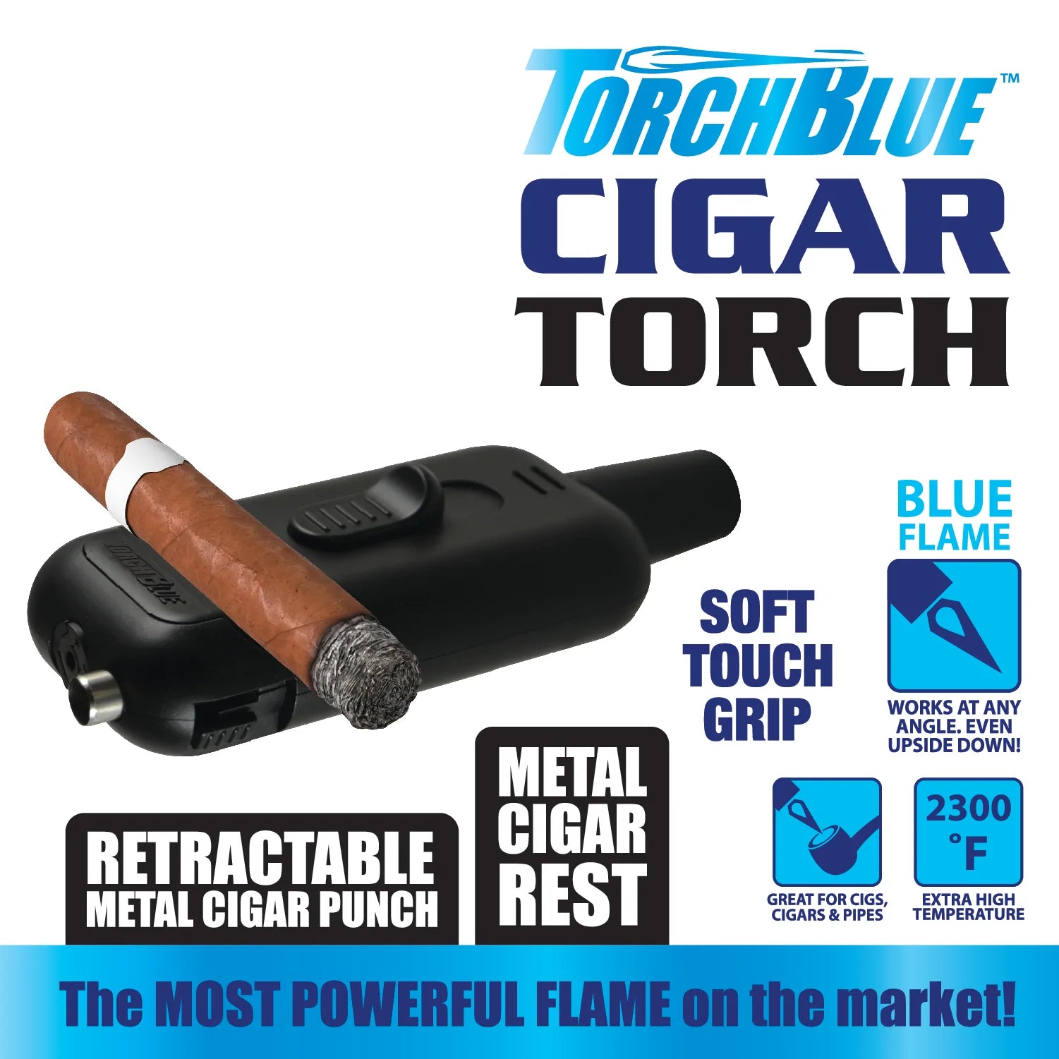 TORCH BLUE WIND RESISTANT CIGAR TORCH