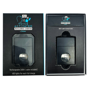 Voice Activated Refillable Rechargeable Flip Top Lighter with USB-C Charging Cable