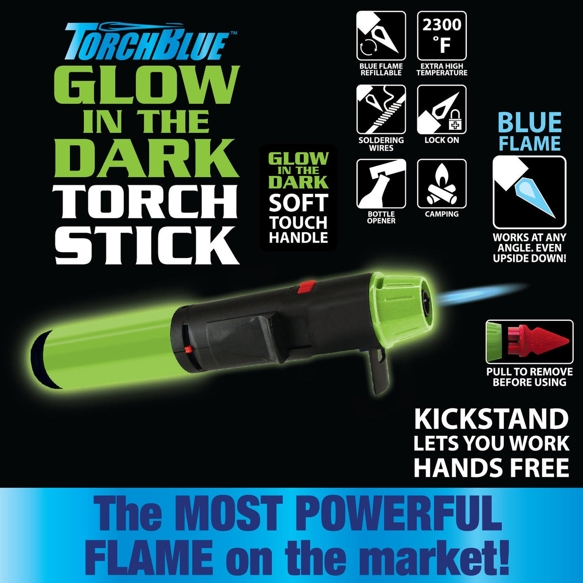 TORCH BLUE TORCH STICK- GLOW IN THE DARK