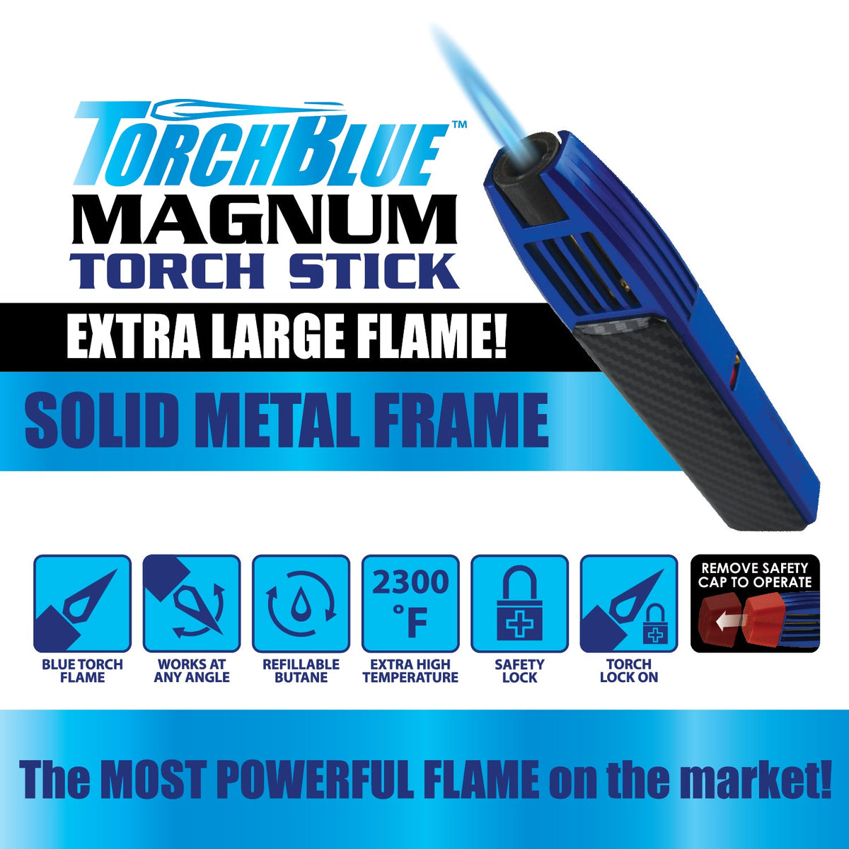 TORCH BLUE ZINC VERTICAL STICK TORCH